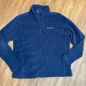 Columbia Men's Fleece Jacket 2XL Navy Blue Full Zip, Pockets